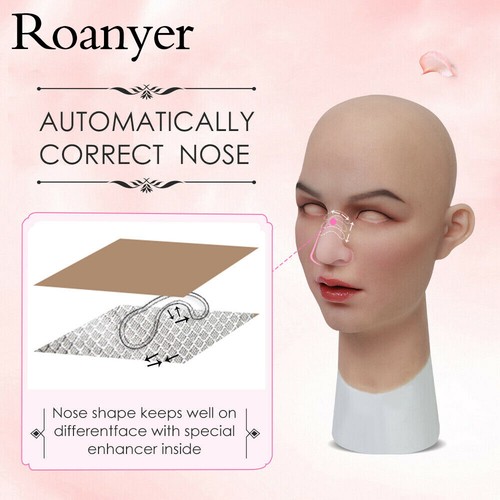 Roanyer Silicon Female Mask Jane Realistic Human Beautiful Face for Crossdresser - Picture 9 of 14