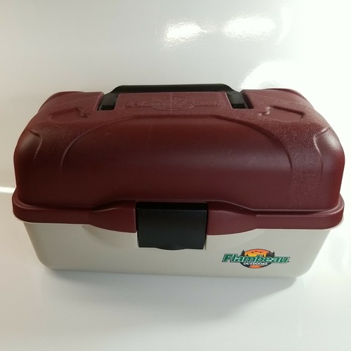 Flambeau Outdoors Fishing Tackle Box 2 Trays Burgundy and Gray  - Picture 1 of 12