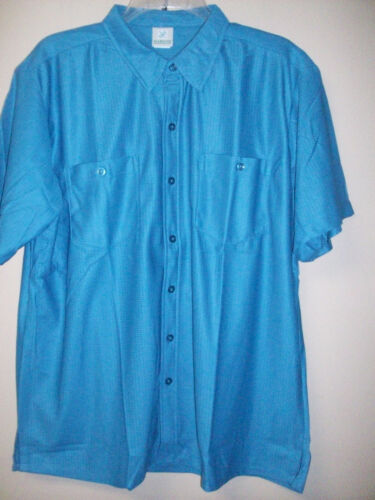 NIP MEN'S NEW HABAND SHORT SLEEVE BUTTON SHIRT LARGE 100% POLYESTER - Picture 3 of 3