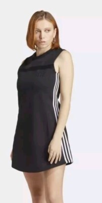 Womens Adidas Blue Version 83-C Black Mini Dress A-line