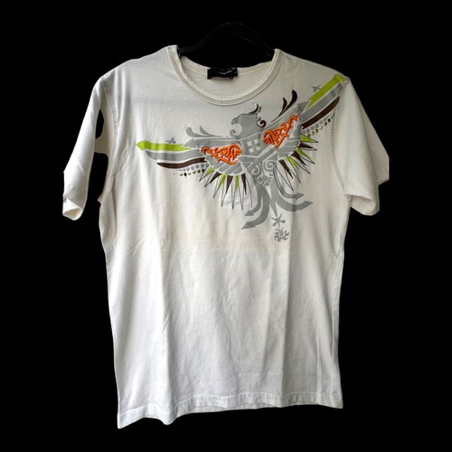 DSquared2 Men's White Cotton Short Sleeve Graphic T-Shirt - Size Large - Picture 1 of 7