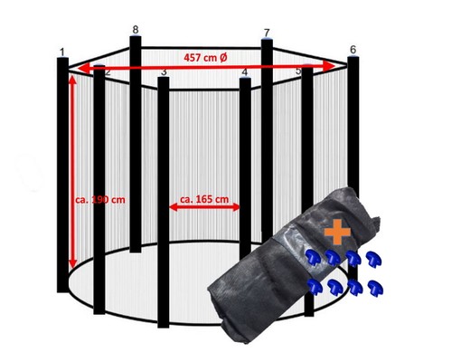 Piezas de repuesto para trampolín Ø244 305 366 396 430 457 cubierta borde red de seguridad - Imagen 134 de 242