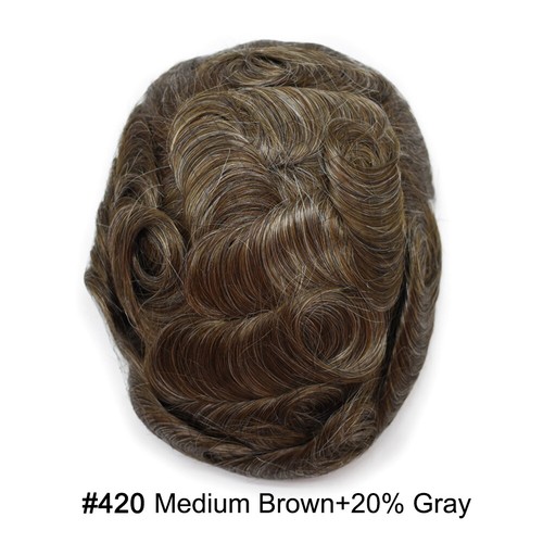 Toupee,Hair replacement,Hairpiece for men,Real Full French lace Mens Hair system - Picture 40 of 75