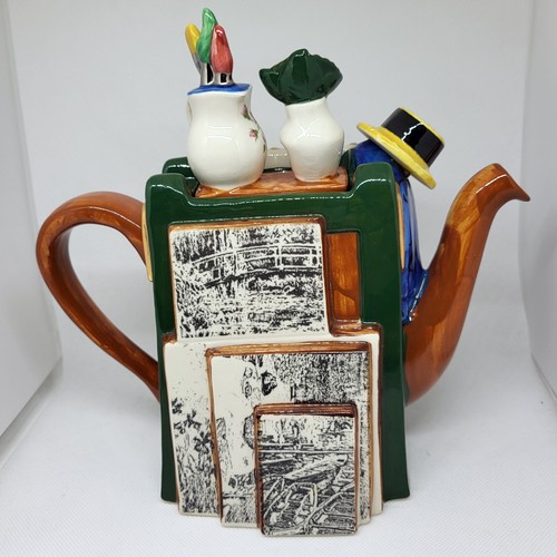 Tony Carter Teapot, Artist Easel, Monet, Numbered Limited Edition, 9"x9"x4" - Picture 3 of 7