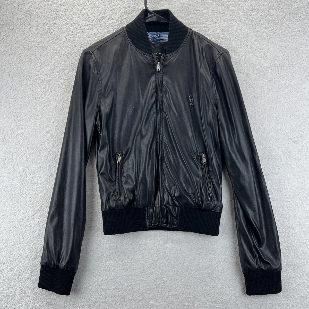 Obey propaganda leather best sale jacket