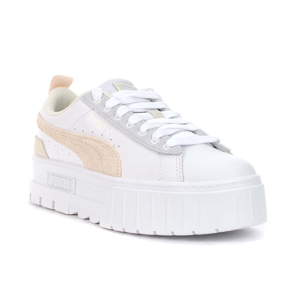 PUMA Women's Mayze Mix White/Icy Blue Platform Sneakers 38746813