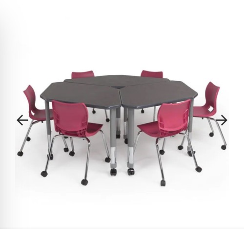 (Lot Of 6) 2 Student Desk Table Diamond Shape Adj Height Crafts School - Picture 4 of 10