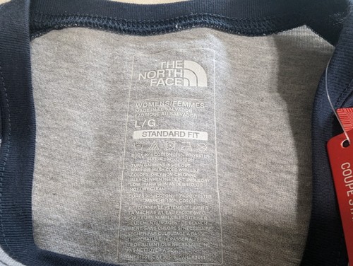 The North Face Womens Large Standard Fit Baseball Style Tee Shirt Jersey New - Picture 4 of 12