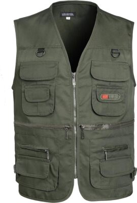 Mens Cargo Multi Pocket Utility Vest Fishing Hiking Camping Gilet Waistcoat Tops