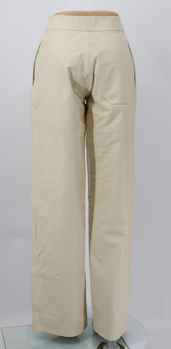 ELLEME PARIS WOMENS WIDE LEG LEATHER TROUSERS EU 34 CREAM EG - Picture 3 of 11
