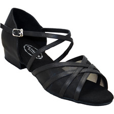 Ultimate Swinger Mesh Dance Shoe - Black Leather