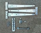 Tee Hinges Latch Spring Closer Brenton Bolt Garden Gate Set Kit 450mm 18" Zinc