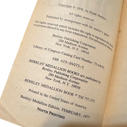 Children of Dune Frank Herbert Berkley Paperback 9th Printing 1977 - Imagen 6 de 6