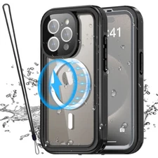For iPhone 15 Pro Max/15 Pro MagSafe Magnetic Waterproof Shockproof Case Cover