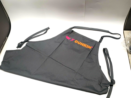 Oficial DUNKIN' DONUTS Uniforme de Empleado Delantal Ajustable Gris con Logo NUEVO - Imagen 1 de 3
