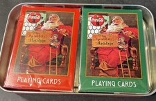 1998 LIMITED EDITION COCA-COLA NOSTALGIA PLAYING CARDS IN TIN - 2 SEALED DECKS