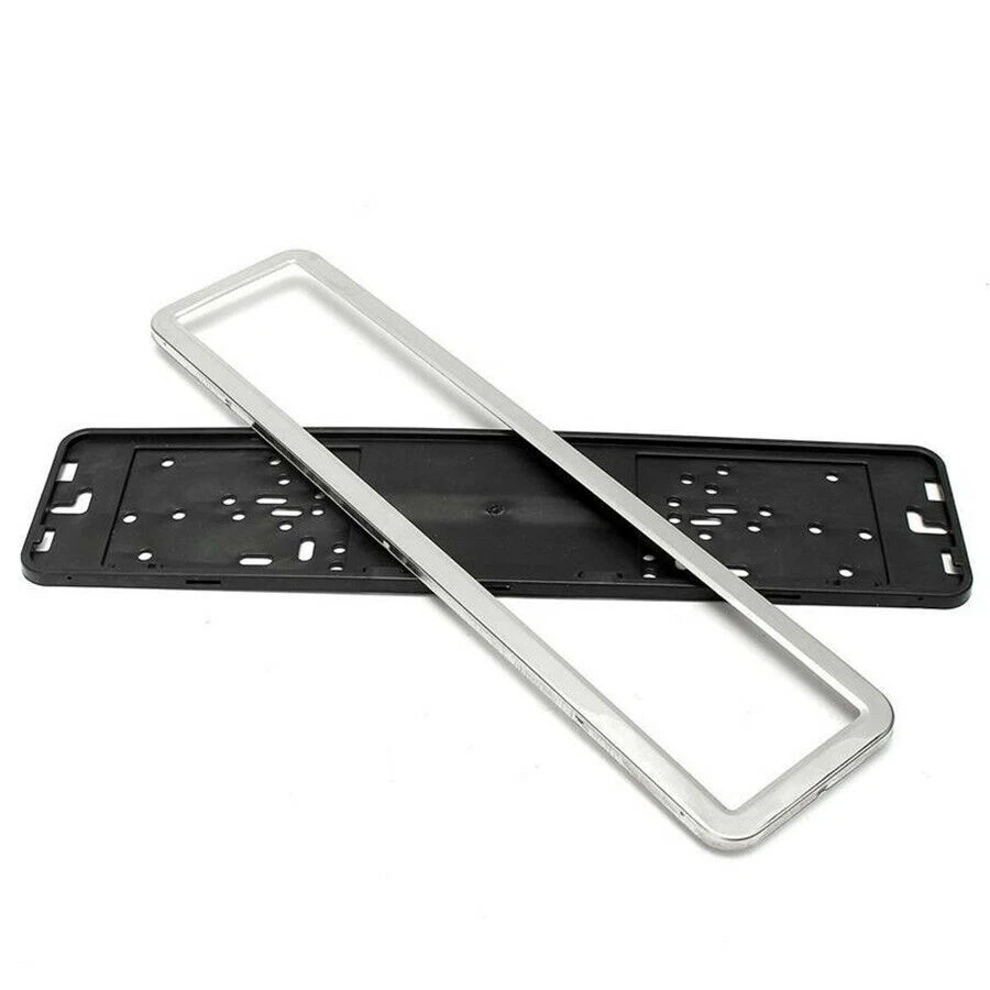 Número de marco de matrícula de coche de acero inoxidable europeo/alemano/ruso + 4 tornillos Foto 2 de 4