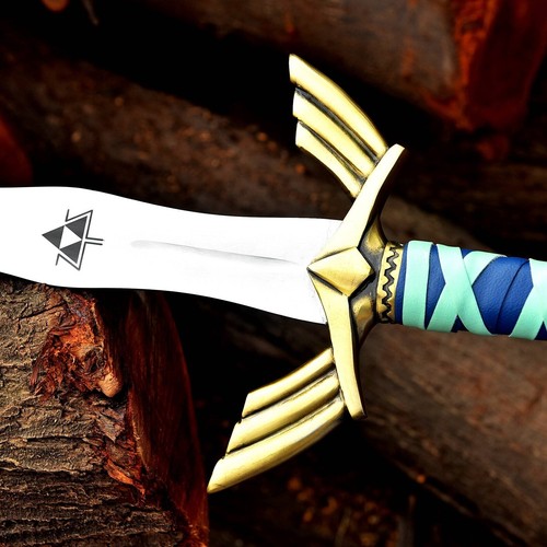 Custom HandMade Viking Zelda Sword Stainless Steel J2 Blade Metal Handle W/Case - Picture 3 of 7