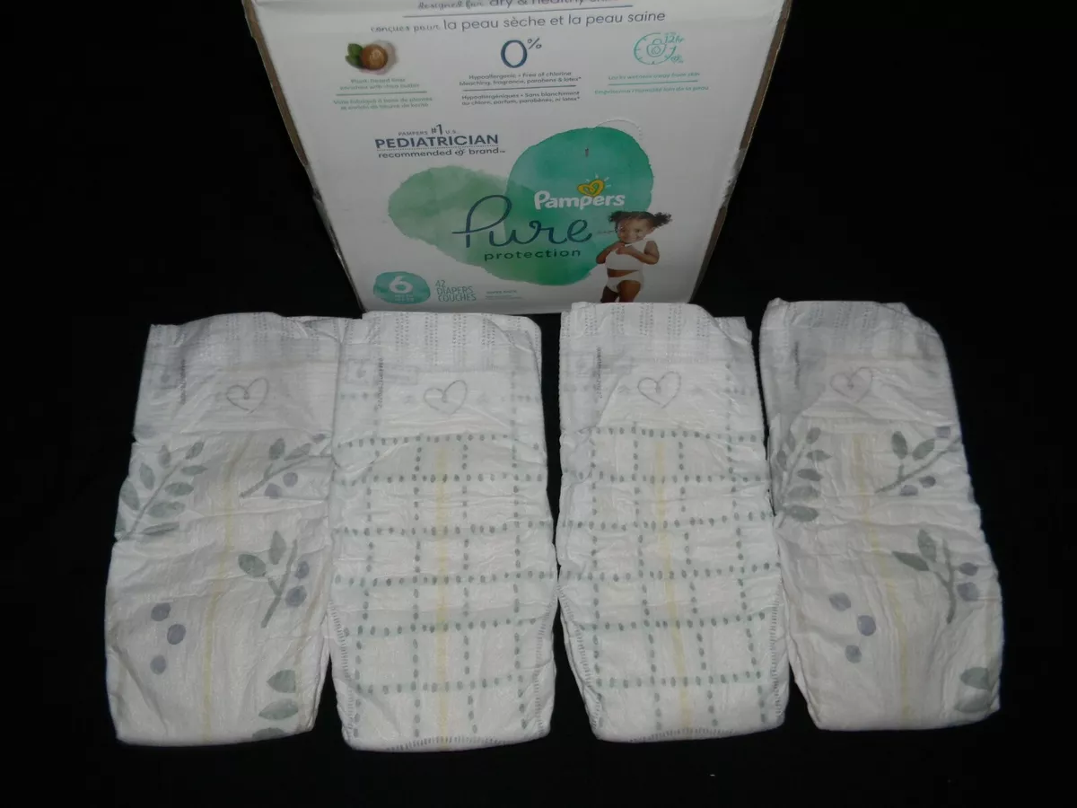 4 Sample new pampers Pure protection size 6 over 35+Lbs