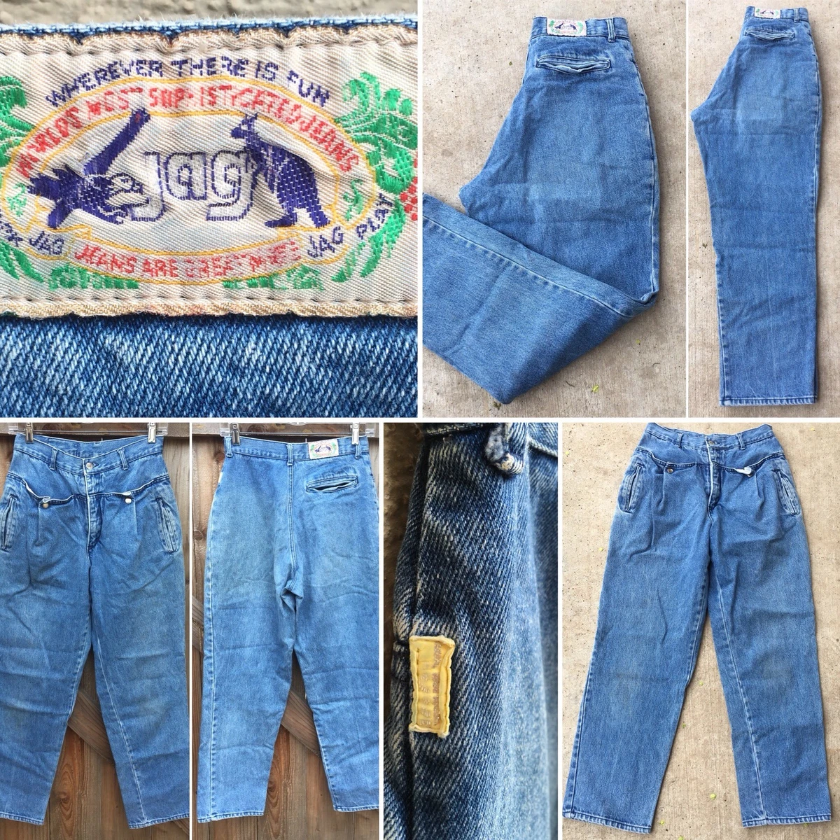 Vintage Jag Jeans High Waist 80s 1980s Tapered Leg 27 Waist Mom Jeans