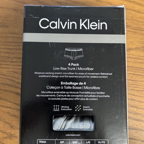 NUEVO CON ETIQUETAS Calvin Klein Hombre (X-LARGE) MICROFIBRA TIRO BAJO BAÚLES NP2446O-430 (4 PK) - Imagen 5 de 6