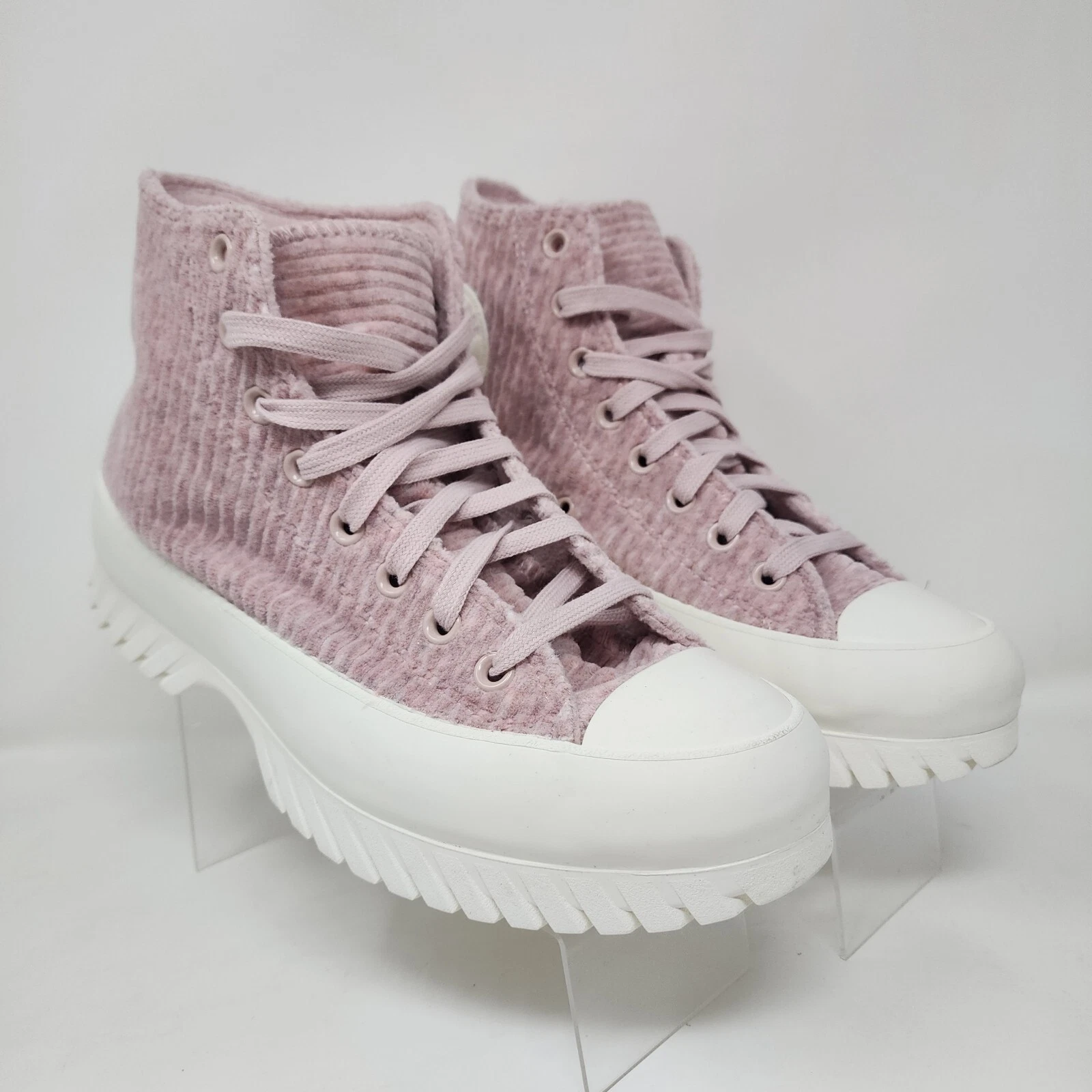 Converse Skateboarding Shoes Mens 8.5 Pink Lugged 2.0 Fleece Upper Logo Sneakers