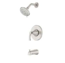 Pfister LG89-8WDGS Woodbury Tub and Shower Trim Kit Brushed Nickel Spot Defense