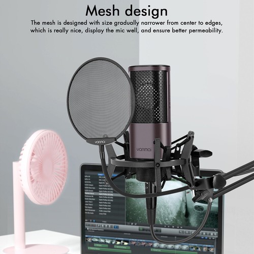 Professional Desktop Live Broadcast Microphone Condenser Recording Mic Set - Bild 6 von 12