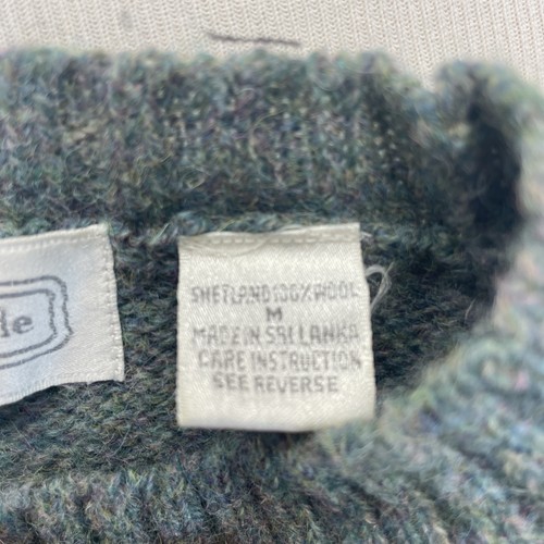Vtg Anderson-Little 100% Shetland Wool Vest Women's Med Cable Knit Teal Grandpa - Picture 6 of 6