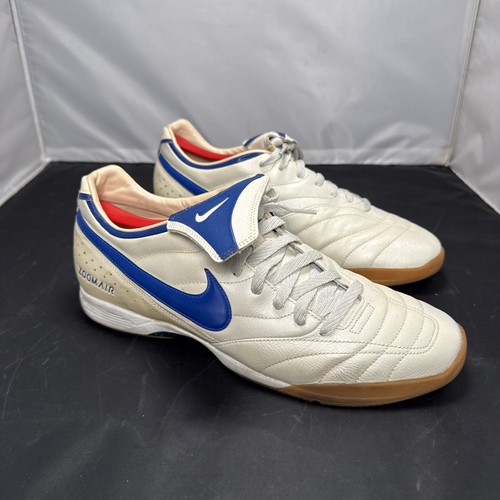 Nike Air Tiempo Mystic IC Indoor Soccer Shoes White Blue Vintage Mens US 12.5 - Picture 9 of 17
