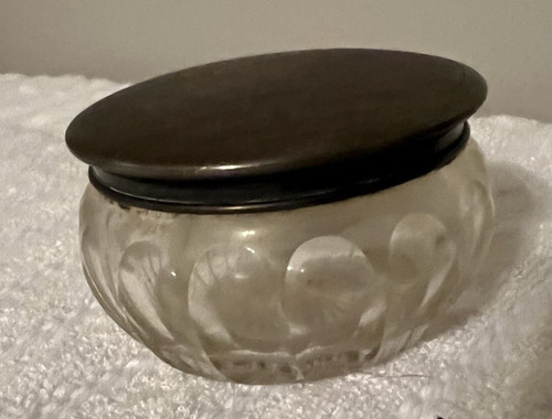 Sterling Silber Deckel Kristallschliff Sockel Kommode Dose Art Deco 1920-1930er AML - Bild 1 von 6