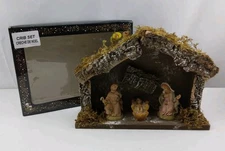 Euromarchi Nativity Set Manger Crib Set Made in Italy Mary Joseph Jesus Creche