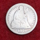 1875-CC Seated Liberty Dime Carson City G Good Condition Better Date Coin #628