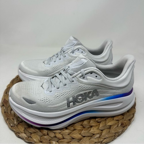 Hoka One Bondi 9 Laufschuhe Cosmic Grau Weiß Größe 9,5 Damen - Bild 4 von 9