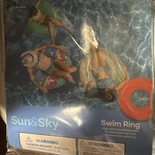 Sun & Sky Donut Swim Ring Red