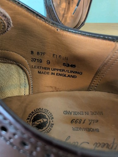 Alfred Sargent Herren Oxford "Elgin" Brogue Schuhe Größe UK 9 braun/burgund - Bild 14 von 18
