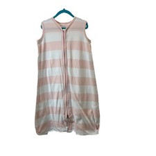 Burt's Bees 6-12 Months Sleep Sack Baby Full Zip Organic Cotton Pink Striped
