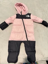 The North Face Nuptse Bunting Baby Toddler 6-12 Months Pink Goose Down Puffer