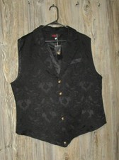 VATPAVE Mens New Victorian Suit Vest Steampunk Gothic Waistcoat Sz XL Black