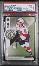 2023 UD SYNERGY CAST FOR GREATNESS GREEN #CG21 MATTHEW TKACHUK 15/50 PSA 9