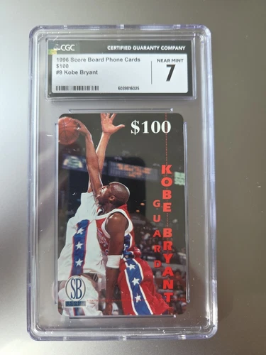 Kobe Bryant Scoreboard Pre Rookie $100 Phone Card CGC 7 Low Pop