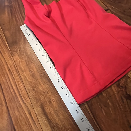 Biondo Beverly Hills Halter Top Red Size Small Stretch USA Tank Pleated Fitted - Picture 8 of 9