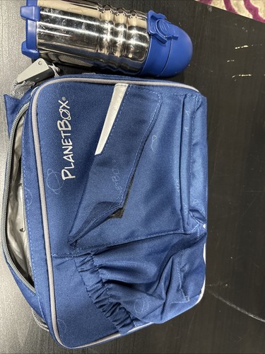 PlanetBox Stainless Steel Bento Lunch Box- With Blue Case And Thermos- Used - Picture 3 of 4