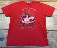STAR WARS Men  s CHRISTMAS T-Shirt Size XL S/S RED  Merry Force Be With You  EUC