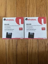 Universal DS HD 3.5inch Diskettes IBM-Formatted 3 Boxes of 11 SEALED NEW
