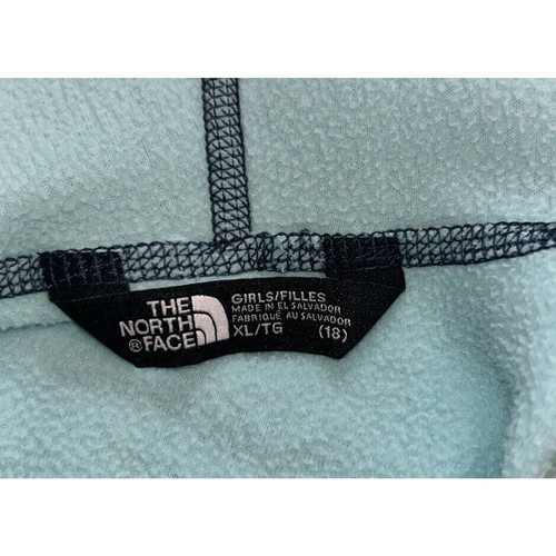 Girls The North Face Full Zip Fleece Jacket Long Sleeves Aqua Size XL (18) - Picture 9 of 10