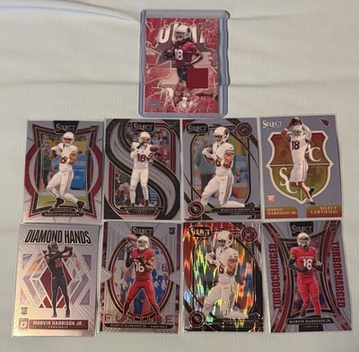 Marvin Harrison Jr Rookie Lot (9) Patch, Select, Optic