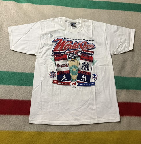 Vintage 90s 1999 New York Yankees Atlanta Braves World Series Shirt Large BNWT