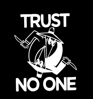 Spy vs Spy ''TRUST NO-ONE''  Vintage Custom Vinyl Sticker 8x10 Inch! 