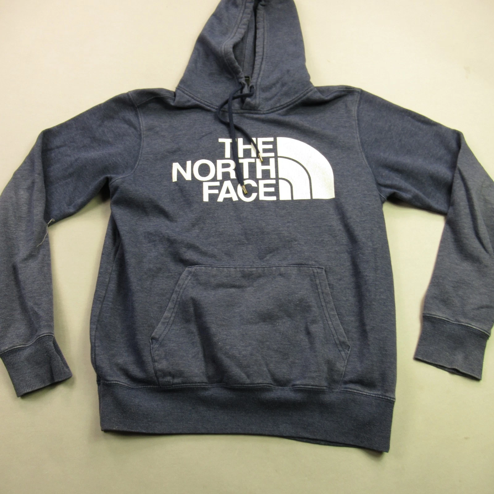 North Face Hoodie Mens Small Long Sleeve Hooded Pullover Pockets Outdoors Blue